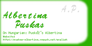 albertina puskas business card